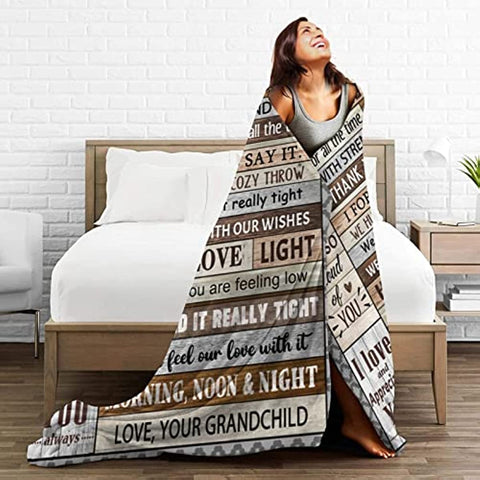 Grandpa Gift Blanket, Mothers Day Blanket for Grandpa, Blanket for Grandpa, Grandpa Gifts from Granddaughter Grandson Blanket 60" x 50" -Grandpa Birthday