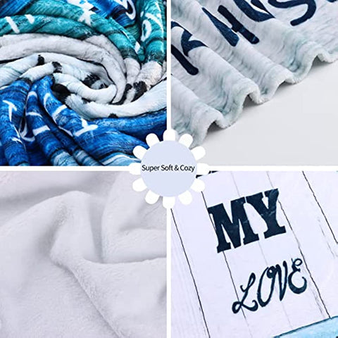 Valentines Day Birthday Gifts for Husband, Anniversary Wedding Gifts Ideas to My Husband Blanket from Wife, I Love You Presents Romantic Gift for him Ultra Soft Blanket for Men Boyfriend, 60''x50''