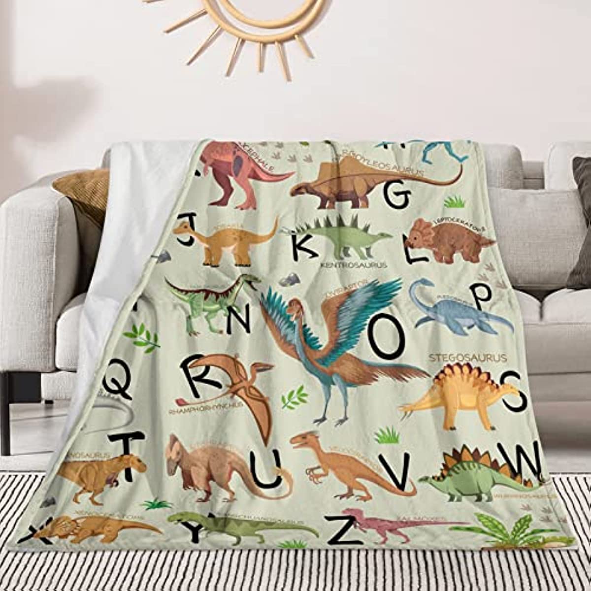 Dinosaur Blanket for Boys Girls Unique Dinosaur Gifts Soft Warm Cozy Fleece Kids Dinosaur Blankets All Season Dino Throw Blankets for Sofa Couch Bed Dinosaur Room Decor Blankets for Kids 60"x50"