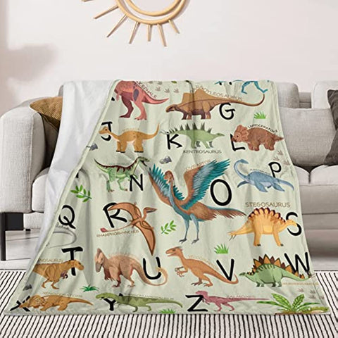 Dinosaur Blanket for Boys Girls Unique Dinosaur Gifts Soft Warm Cozy Fleece Kids Dinosaur Blankets All Season Dino Throw Blankets for Sofa Couch Bed Dinosaur Room Decor Blankets for Kids 60"x50"