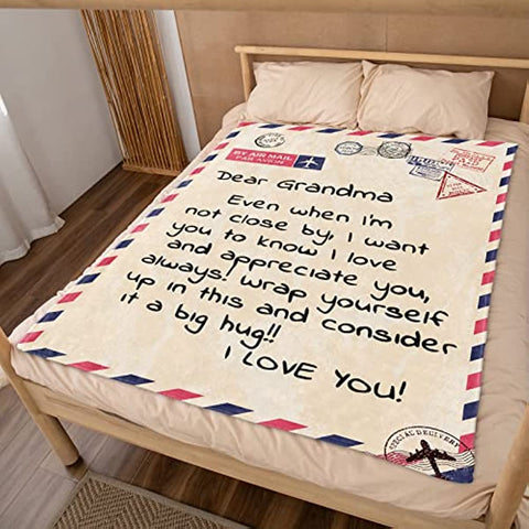 Mothers Day Birthday Gifts for Grandma, Gifts for Grandma, Gifts from Granddaughter Grandson, Grandma Blanket (50"x60", Grandma Gifts)