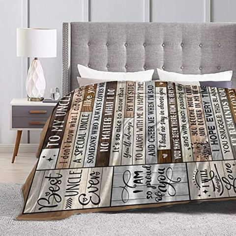 Uncle Gifts Blanket - Mothers Day Blanket for Uncle, Blanket for Uncle-Gifts for Uncle 60" x 50" Throw Blanket from Niece Nephew-Birthday for Uncle