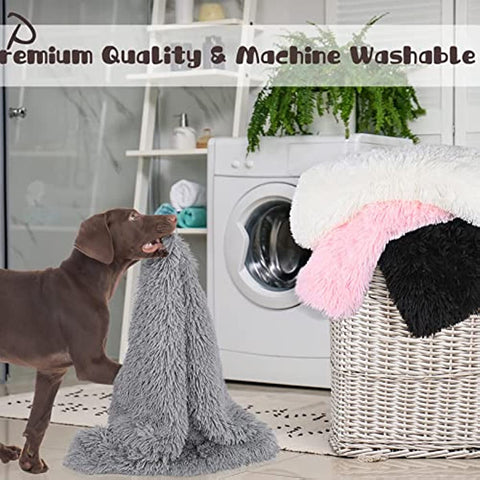 Medium Dog Blanket for Couch Bed Crate, Cozy Reversible Fleece Dog Blanket, Washable Fluffy Throw Blankets 30x40 Inches Grey