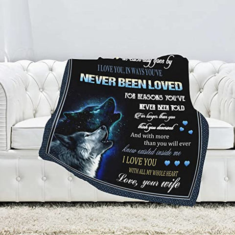 Birthday Gifts for Husband Blankets from Wife to My Husband Blanket Romantic for Him Christmas Valentines Gifts for Men Ultra Soft Throws Blanket for Him 60''x50''