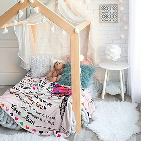 Daughter Gift from Mom, Daughter Gifts Blanket, Happy Birthday Gifts for Daughter Adult, to My Daughter Blanket Gift, Best Graduation Gifts Ideas for Daughter Unique Throw Blanket 50''x60''