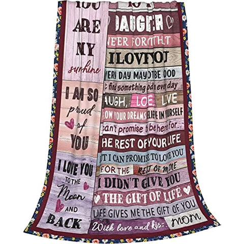 to My Daughter Gifts Throw Blanket Daughter Blankets from Mom Birthday Gifts from Mother Christmas Thanksgiving New Year Valentines Day Gifts 50"x60"