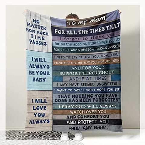 Mothers Day for mom, Birthday Gifts for Mom from Son, Mom Gifts from Daughter, Mama Gifts, Best mom Ever Gifts idea Mother's Day, Valentine's Day, Christmas Flannel Blanket 60x50in
