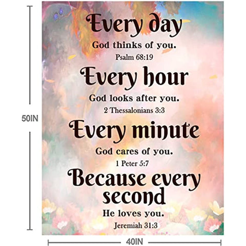 Christian Gifts for Women, Religious Gifts for Women Bible Blanket with Inspirational Thoughts and Prayers-Scripture Blanket Catholic Gifts Birthday Gifts Spiritual Gifts for Women 40"X 50"
