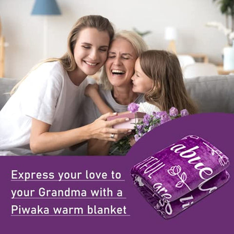 Wonderful Grandma Throw Blanket | Best Grandma Gifts | Wrap Your Grandmother with Love and Inspirational Words | Comfort Grandma Blanket Mothers Day Birthday Gifts for Grandma
