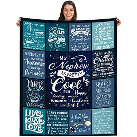 Gifts for Nephew from Aunt - Nephew Blanket Gifts from Auntie - Birthday for Nephew from Aunt - Nephew Graduation Gifts Throw Blanket 50"x60"