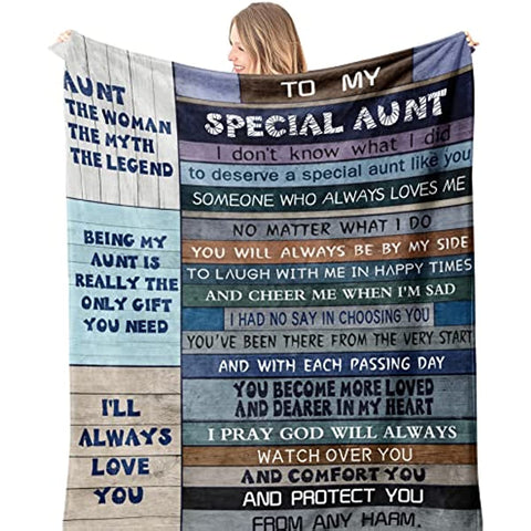 Aunt Gifts from Niece, Auntie Gifts, Best Aunt Ever Gifts, Gifts for Aunts from Niece, Aunt Gifts from Nephew, Aunt Birthday Gift, Great Aunt Gifts Birthday Gift Ideas Blankets 60x50in