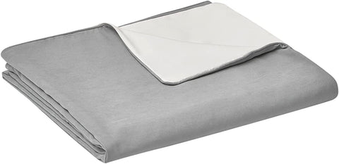 Cooling Bamboo & Cozy Velvet Dual-Sided Duvet for Weighted Blankets (80''x87'') - Blue Grey Print