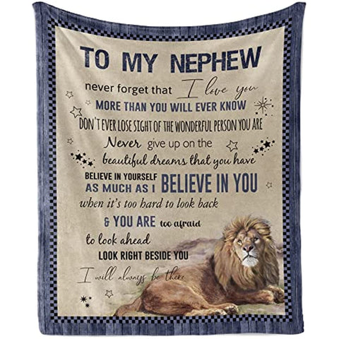 Nephew Gifts from Auntie 60"×50" Blanket, Nephew Gifts for Graduation, Birthday Gifts for Nephew from Aunt, Unique Gift for Nephew from Uncle, Best Gifts Idea for Nephew