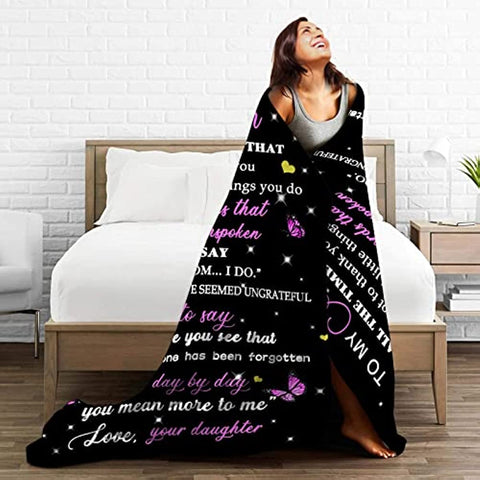 Gifts for Mom- to My Mom Blanket -Mom Blankets from Daughter for Birthday Mother‘s Day 50 "X60“…