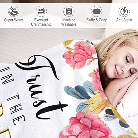 Scripture Blanket Spiritual Gifts for Christian Women Religious Throw Blanket with Bible Verse Healing Blanket with Inspirational Thoughts and Prayers Gift for Women Men 50"x40"