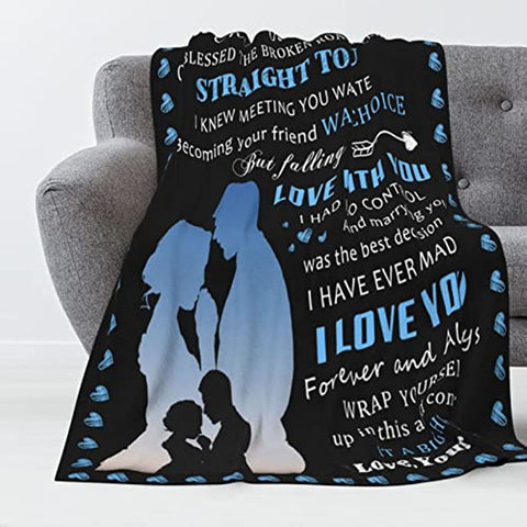 Fathers Day Birthday Gift for Husband, Gifts for Husband from Wife Blanket, Anniversary Birthday Gifts for Him Husband, Husband Gifts from Wife, to My Husband Blanket from Wife, 60"x50"