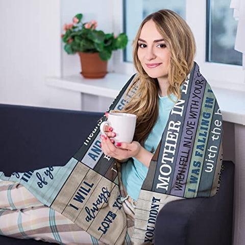 Mother in Law Gifts from Daughter in Law, Throw Blanket Gifts for Mother in Law Gift for Birthday Christmas Mother’s Day, Flannel Fleece Soft Warm Cozy Blankets for Bed Sofa 60”x50”