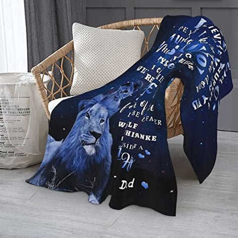 to My Daughter Blanket from Dad, Lion Blanket to My Daughter, Christmas Birthday Gifts for My Daughter Super Soft Cozy Flannel Throw Blanket for Bed Sofa 50"x60"