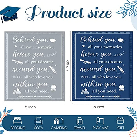 2 Pack Graduation Gifts 2023, Graduation Blanket, Graduation Throw Blanket for Women Men Friends Daughter Son, Graduation Party Supplies 50" x 60"inch