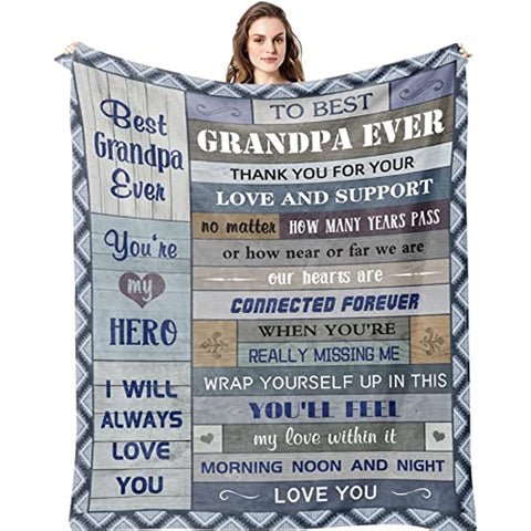 Grandpa Gifts Blanket, Gifts for Grandpa, Best Grandpa Gifts, Great Grandpa Birthday Gifts, Grandfather Gift, New Grandpa Gifts, Gifts for Grandpa from Granddaughter Throw Blanket 60"x50"