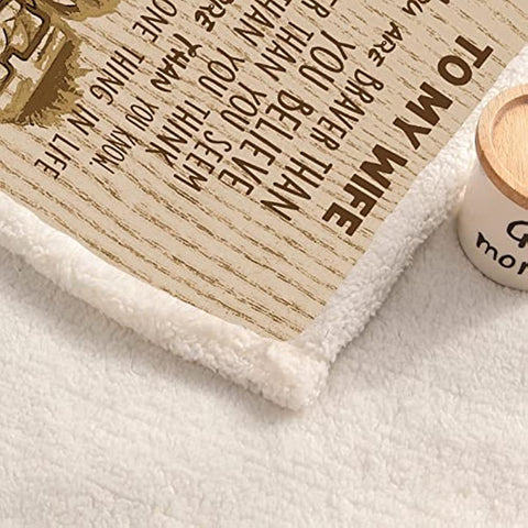 To My Wife Blanket,Birthday Gifts for Wife,Wife Birthday Gift Ideas,Birthday Presents for The Wife, for Her,Birthday Gift for Wife,Wife Gifts from Husband 50x60