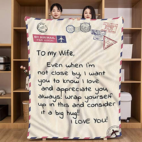Wife Birthday Gift Ideas- 55 * 70inches Mother Day Throw Blanket Gifts for Wife,Wife Gifts from Husband,Gifts for Wife from Husband(55 * 70inches)