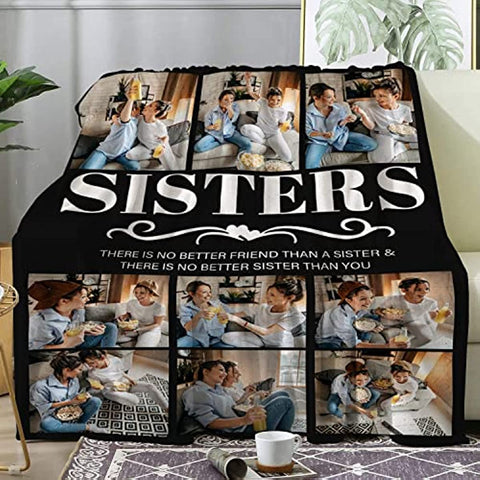 Personalized Blanket for Sister - Sister Birthday Gifts for Sister, Sister Gifts from Sister Brother, Sister Birthday Gifts from Sister, Best Sister Gifts for Women, Custom Blanket