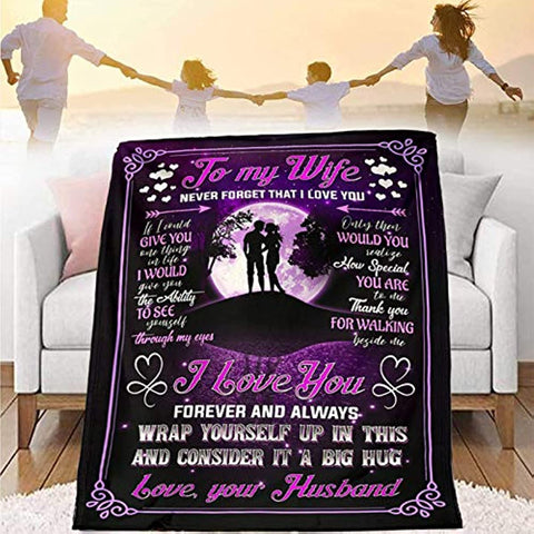 Gift for Wife to My Wife Blanket from Husband for Wife Anniversary Birthday Christmas Mother's Day Blanket Gifts for Her（60 * 80）
