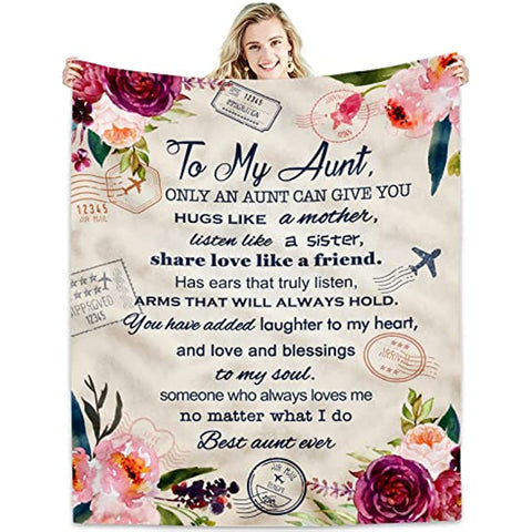 Aunt Gifts Blanket|Best Aunt Ever Gifts|Gifts for Aunt from Nephew, Niece| Aunt Gifts from Niece|Aunt Birthday Gift|Birthday Gifts Ideas for Aunt Blankets Throw 60"x50"