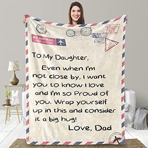 Mothers Day Birthday Gifts for Daughter-Daughter Throw Blanket,Daughter Gifts,Daughter Gifts from Dad,Birthday Gifts for Daughter Adult,Daughter Blanket 55"X70"