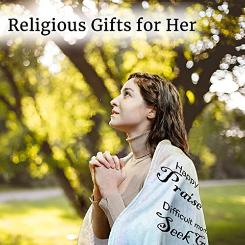 Christian Gifts for Women, Religious Gifts for Women Catholic Bible Verse Blanket Inspirational Spiritual Scriptures Religious Soft Throw Blanket Birthday Gifts for Women 40"X 50"