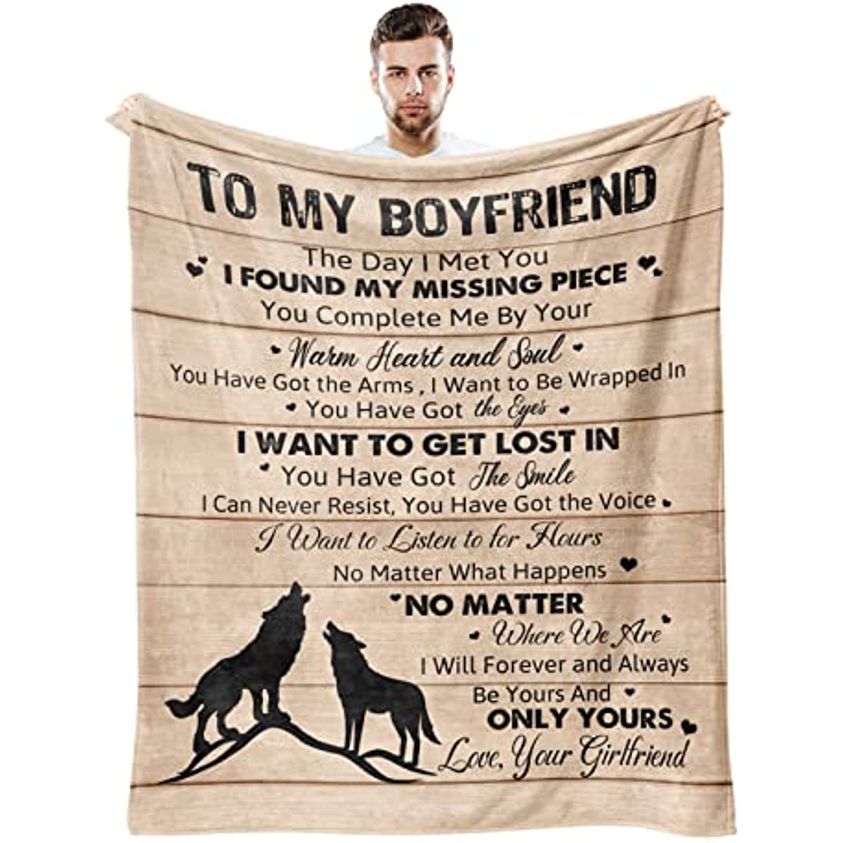 Boyfriend Gifts from Girlfriend, Gifts for Boyfriend Blanket 60"x50", Boyfriend Birthday Gift, Sentimental Gifts for Boyfriend, Boyfriend Gifts Ideas for Anniversary Christams Volentines Fathers Day