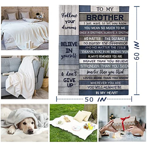 Big Brother Gift - Gifts for Brother 60" x 50" Blanket - Funny Brother Gifts from Sister - Brother Gifts - Gifts for Older Brother - Birthday Gifts for Brother - Christmas Graduation Gift Ideas