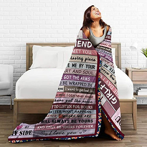 Girlfriend Gifts from Boyfriend Girlfriend Throw Blankets Valentines Gifts for Her I Love You Love Gifts Anniversary Birthday Gift 50"x60"