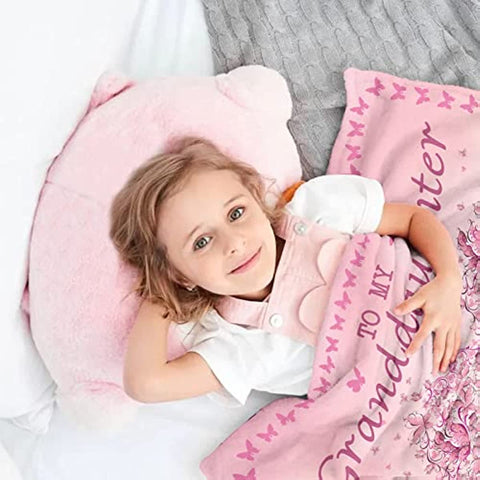 Granddaughter Gifts from Grandma, Granddaughter Gifts Blanket, Gifts for Granddaughter, Birthday Anniversary Graduation Gift for Granddaughter from Grandparents, to My Granddaughter Blanket 50''x60''