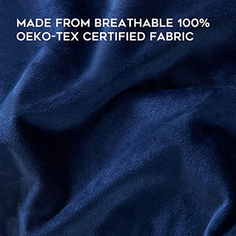 Cooling Bamboo & Cozy Velvet Dual-Sided Duvet for Weighted Blankets (80''x87'') - Blue Grey Print