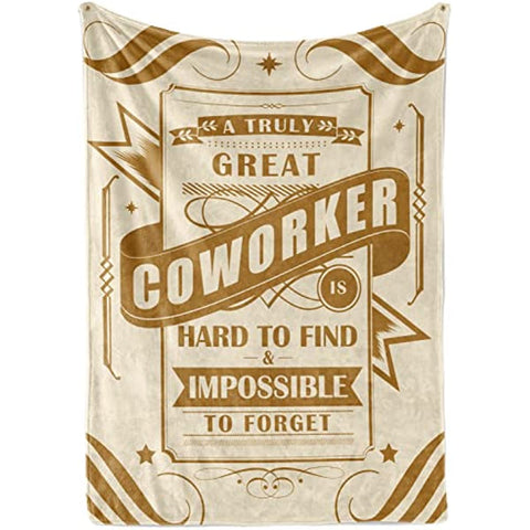 Coworker Employee Colleague Appreciation Gifts Flannel Fleece Blankets Throws, A Truly Great Coworker, Leaving Farewell New Job Presents for Men/Women/Boss (50"x 65") - Yellow
