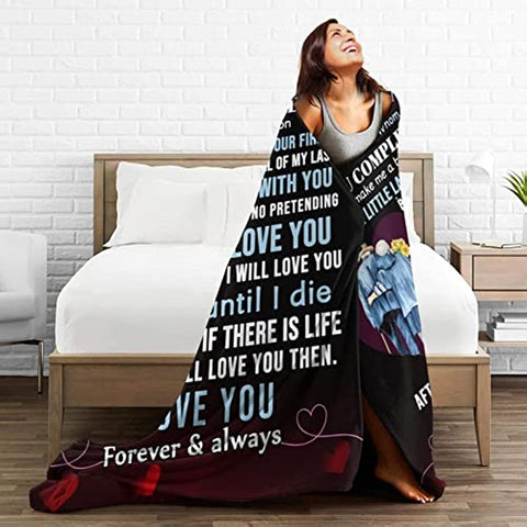 To My Love Blanket Wife Husband Boyfriend Girlfriend Throw Blankets for Couch Sofa Positive Encourage Gift for Anniversary Birthday 50X60 Inch