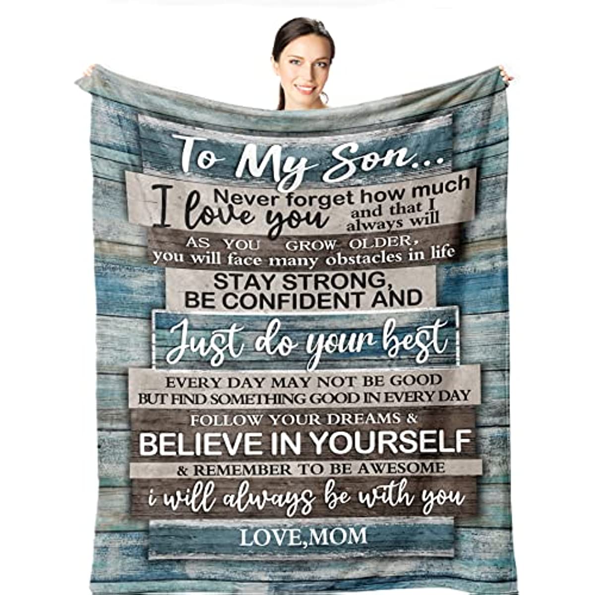 Son Gifts from Mom - to My Son Blanket 60"x50" - Gifts for Grown Son from Mother - Gifts for Son - Son Gifts from Mother for Birthday - Graduation Valentine Birthday Gift Ideas