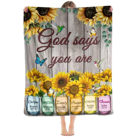 Christian Blanket with Inspirational Thoughts and Prayers Religious Bible Verse Throw Blanket Ultra Soft Warm Flannel Blankets for Women Men Gifts 50"X 40"