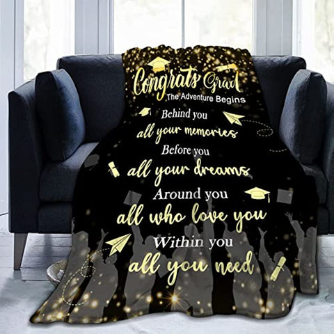 Graduation Gifts 2023 for Her Him Congrats Grad Gift Throw Blanket 50x60 Inch for Graduated Women Men Congratulations Graduation Party Supplies Graduation Ceremony Gift Birthday Gifts