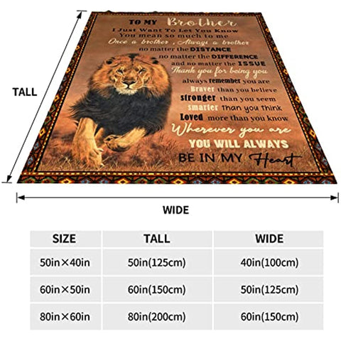 To Brother Throw Blanket Brother Gifts Birthday Christmas for Travel Sofa Couch Bed 50"x60"