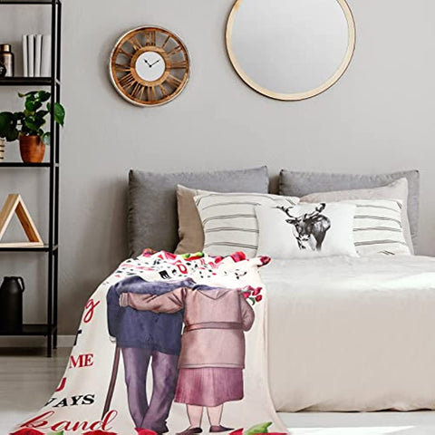 Gifts for Wife from Husband to My Wife Blanket Valentines Day Gifts for Her Wife Valentines Day Gifts Wedding Anniversary Romantic Gifts Wife Gifts for Birthday Gift Mother's Day 60 x 50 Inch (Floral)