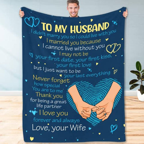 Gifts for Husband, to My Husband Blanket - Gifts for Him from Wife, Birthday Gifts for Husband, Throw Blankets Idea