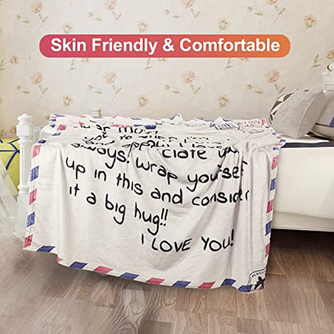 Best Birthday Gifts for Mom from Daughter Son, Premium Dear Mom Blanket Presents for Mother's Day, Christmas, Valentine's Day, Soft & Cozy Flannel Throw Blanket, Moms Bed Blanket Gift