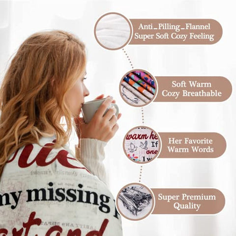 To My Girlfriend Blanket Girlfriend Gifts I Love You Blessing Sweet Sayings Quote Throw Blankets Birthday Gifts for Her Anniversary Soft Blankets for Bed Sofa and Couch 60x50 inch