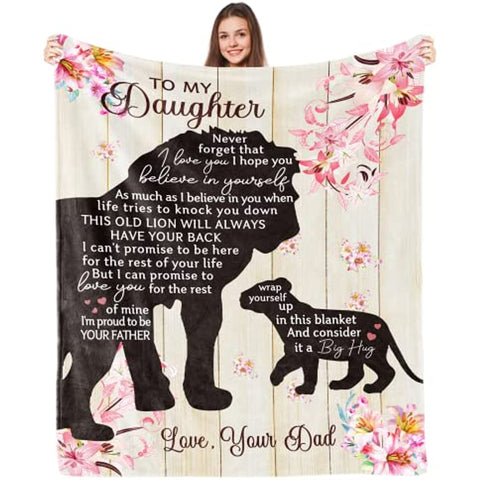 to My Daughter Blanket Mothers Birthday Gifts for Daughter from Dad Gifts for Daughter from Dad Best Daughter Gift Ideas for Daughter from Dad Throw Blanket 50×60inch