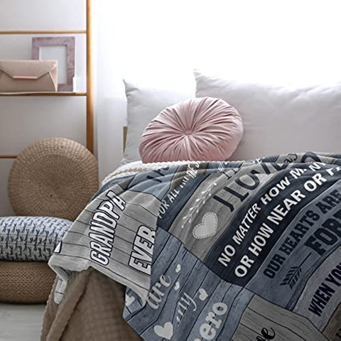 Grandpa Gifts Blanket 50"x60" - Gifts for Grandpa - Grandpa Birthday Gifts - Best Grandpa Gift Idea, Great Grandfather Gifts - Grandparents Day Gift Throw Blanket - Best Gifts for Grandparents