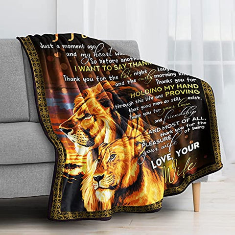For Him Husband Valentine Gifts from Wife for Husband to My Husband Blankets from Wife Husband Birthday Gift Husband Gifts from Wife 50x60in