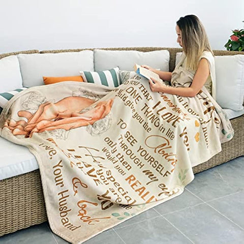 Gifts for Wife, to My Wife Blanket Mother's Day Wedding Anniversary Christmas Romantic Gifts for Her, Wife Birthday Gift Ideas, Presents for Her, Wife Blanket 55x70